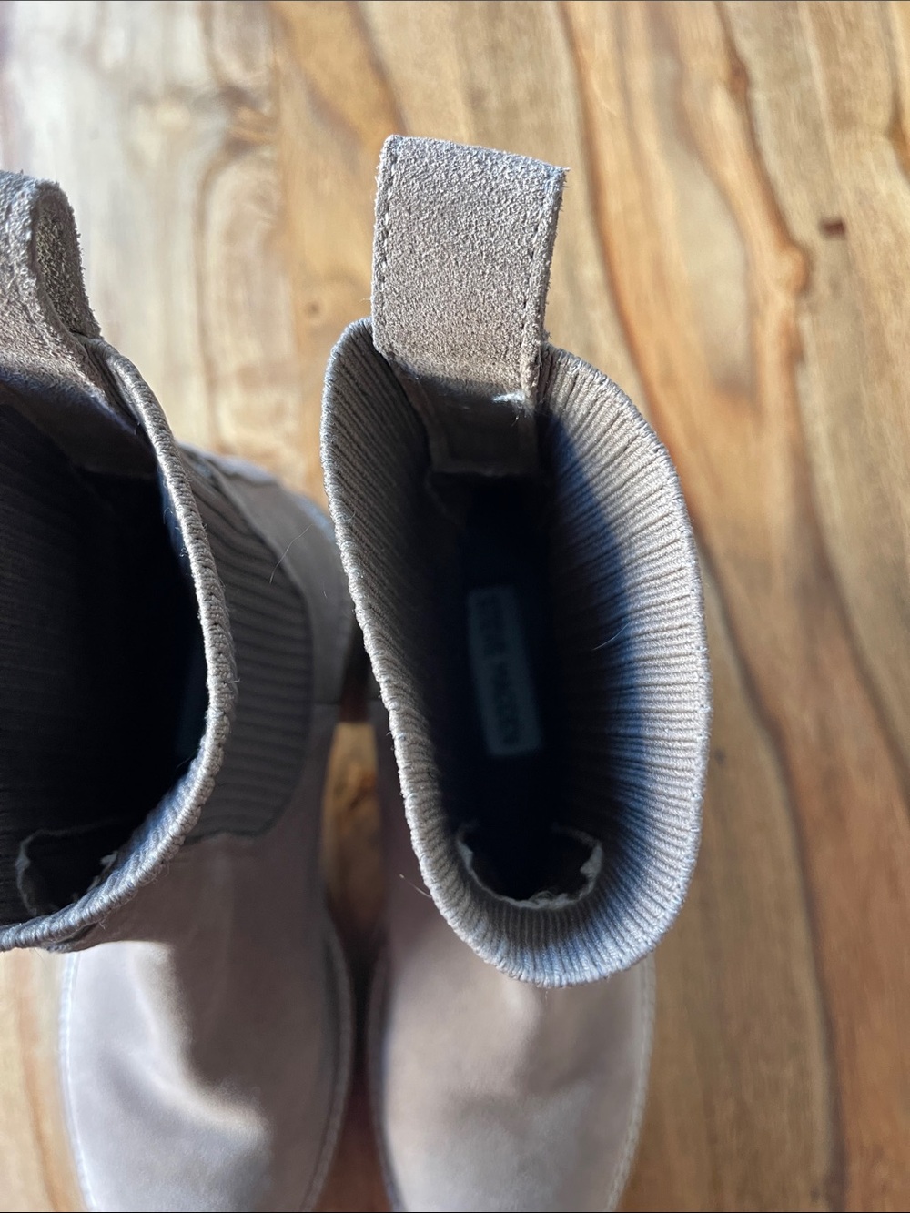 Steve Madden Taupe Suede Chelsea Ankle Boots - Picture 5 of 7